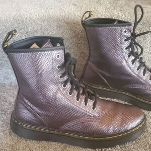 Like NEW Dr Martens Metallic Oxblood Zavala Boots